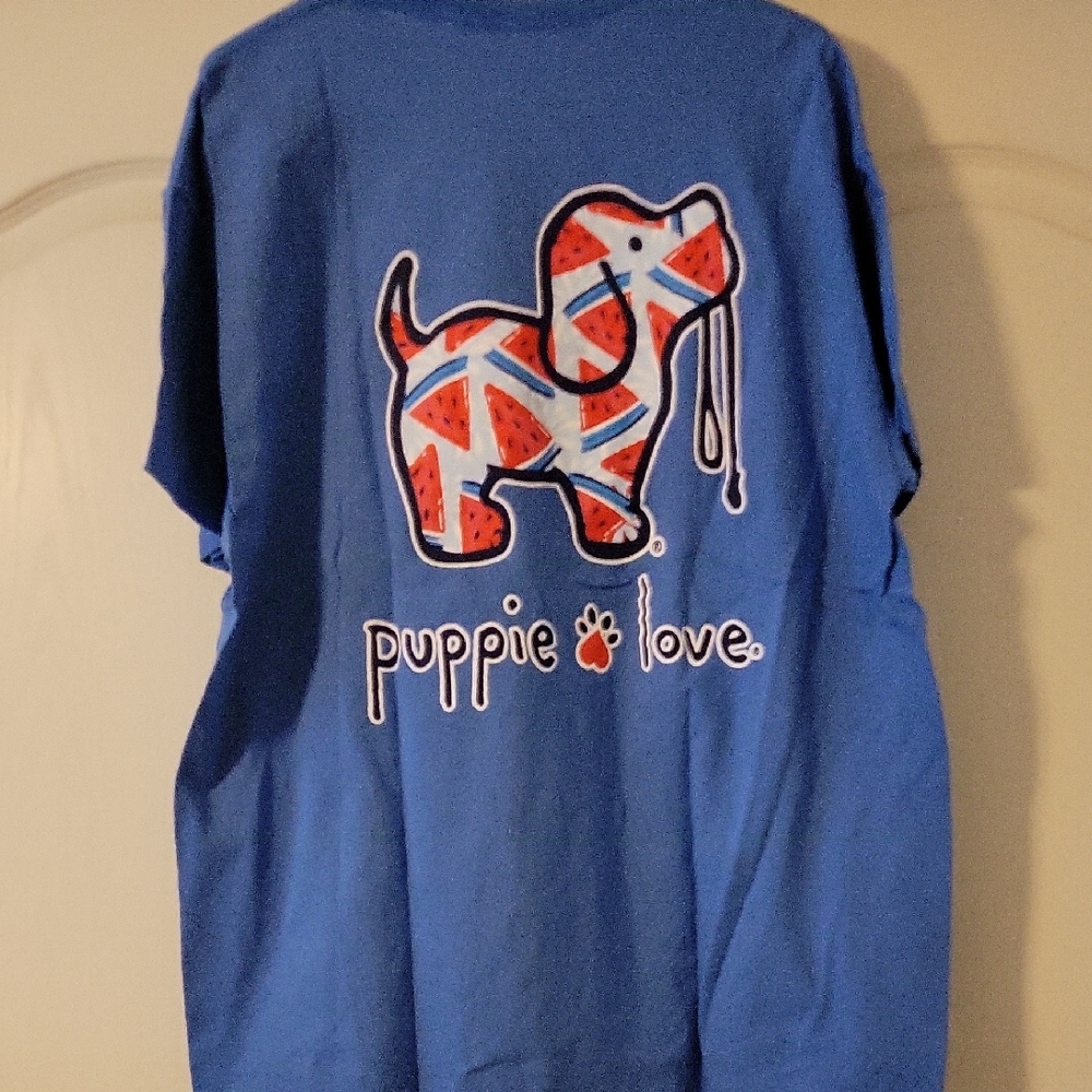 Puppie Love Blue Graphic Tee